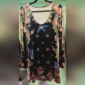 Waiting In The Wings Velvet Scoop Bishop Dress